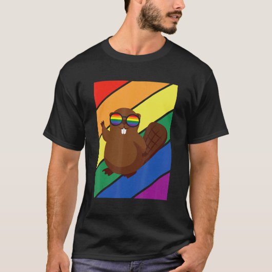 LGBTQ Flag Gay Pride Month Rainbow Beaver With LGB T-shirt (Voorkant)