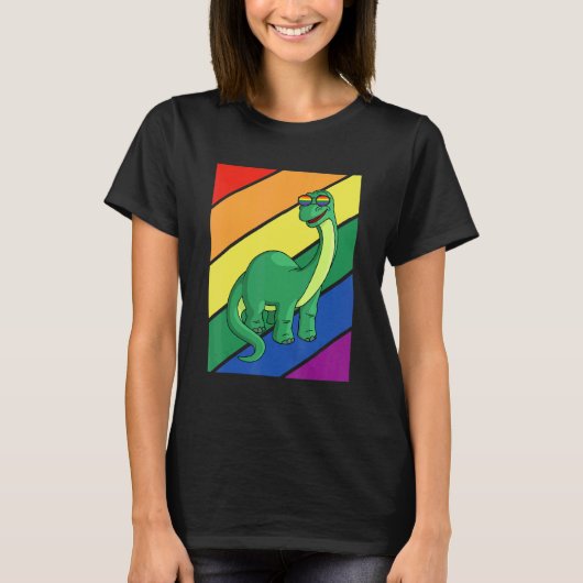 LGBTQ Flag Gay Pride Month Rainbow Dinosaurs LGBT  T-shirt (Voorkant)