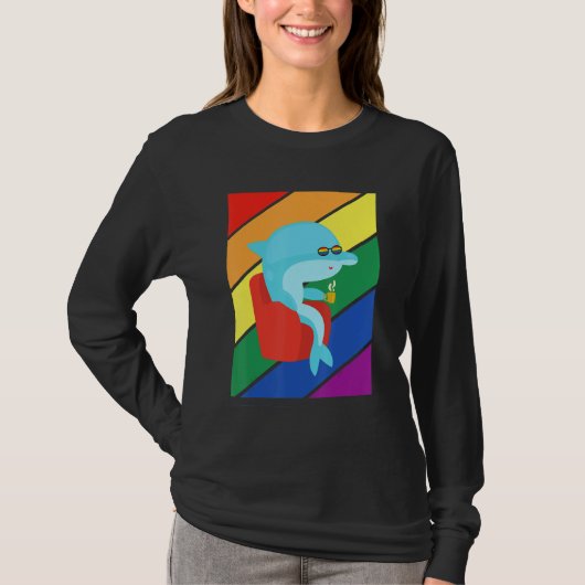 Lgbtq Flag Gay Pride Month Rainbow Dolphin Lgbt Gl T-shirt (Voorkant)