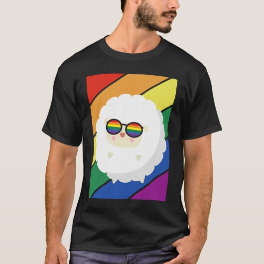 LGBTQ Flag Gay Pride Month Rainbow Sheep With LGBT T-shirt (Voorkant)