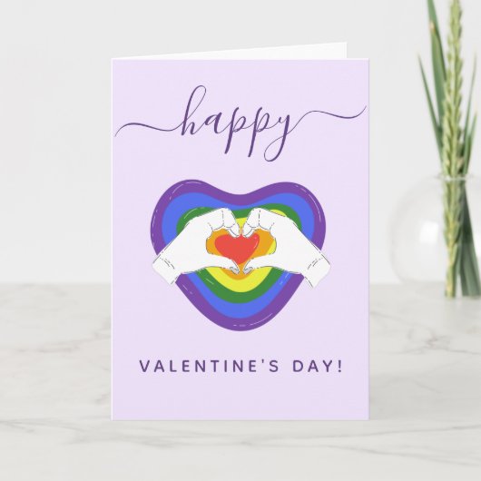 LGBTQ Flag Heart Gay Pride Valentijnsdag Romance Kaart (Voorkant)
