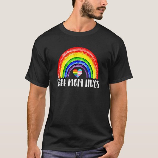 Lgbtq Free Ma Hugs Gay Pride Lgbt Ally Rainbow Mo T-shirt (Voorkant)