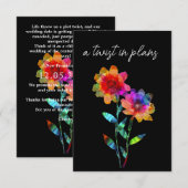 LGBTQ FUNNY Wedding date CHANGE Petals & Pride Informatiekaartje (Voorkant / Achterkant)