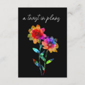 LGBTQ  FUNNY Wedding date CHANGE Petals & Pride  Informatiekaartje (Voorkant)