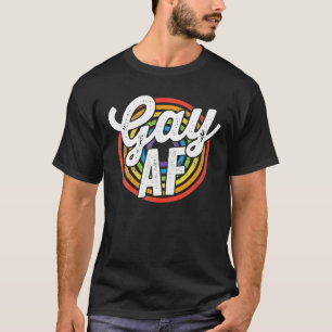 LGBTQ Gay AF Pride LGBT-ally Regenboogvlag Retro T-shirt