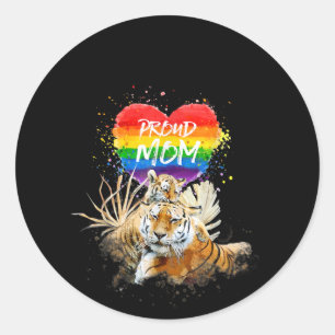 LGBTQ Gay and Lesbian Pride Mama Tiger Ronde Sticker