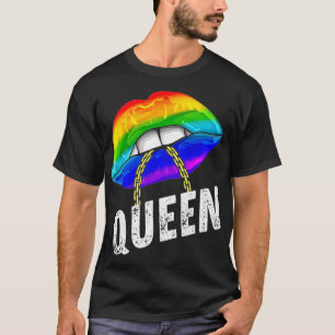 LGBTQ Gay Koningin Lips Chain Gay Rights Proud T-shirt