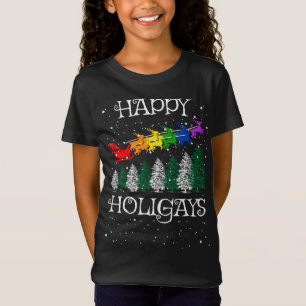 LGBTQ Gay Lesbian Kerstfeest Pride Happy Holigays T-shirt
