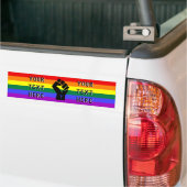 LGBTQ Gay Lesbian Pride Flag Bumpersticker (Op Truck)