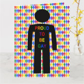 LGBTQ Gay Man Silhouette en Rainbow-Mannen Kaart (Gele Bloem)