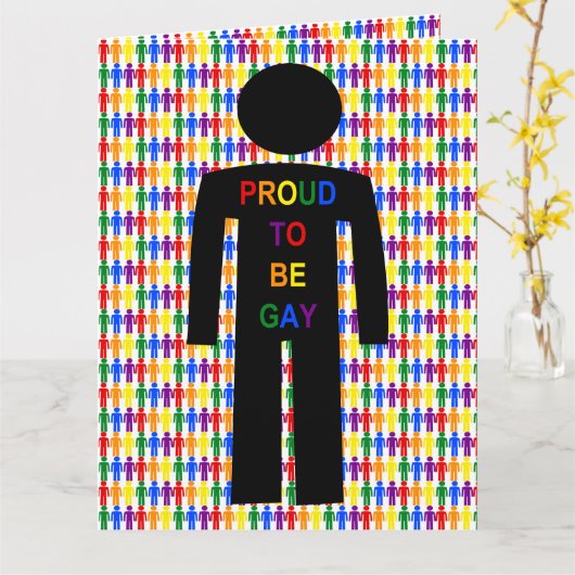 LGBTQ Gay Man Silhouette en Rainbow-Mannen Kaart (Gele Bloem)