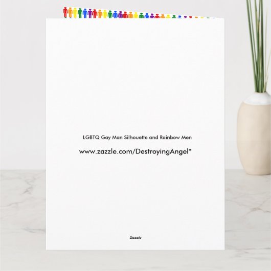 LGBTQ Gay Man Silhouette en Rainbow-Mannen Kaart (Achterkant)