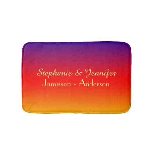 LGBTQ Gay met Vivid Rainbow Persoonlijke naam Badmat (Voorkant)