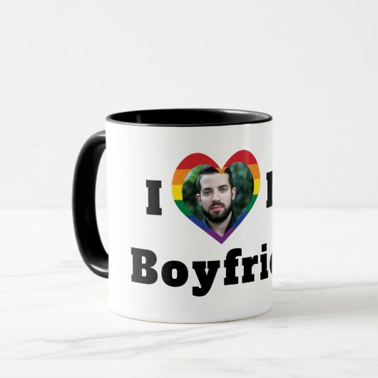 LGBTQ Gay Pride Aangepaste Foto van mijn vriend Mok (Voorkant links)