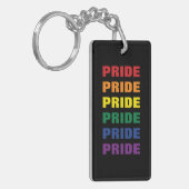 LGBTQ Gay Pride Aanpasbare Herhalende Tekst Sleutelhanger (Voorkant Links)