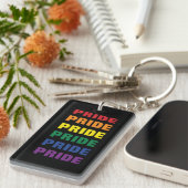 LGBTQ Gay Pride Aanpasbare Herhalende Tekst Sleutelhanger (Voorkant Rechts)