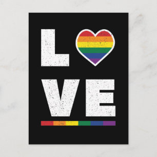 LGBTQ Gay Pride Flag Distress Grunge Love Briefkaart