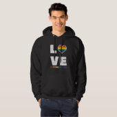 LGBTQ Gay Pride Flag Distress Grunge Love Hoodie (Voorkant volledig)