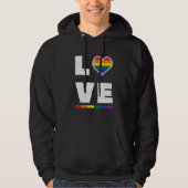 LGBTQ Gay Pride Flag Distress Grunge Love Hoodie (Voorkant)