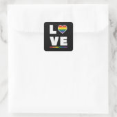 LGBTQ Gay Pride Flag Distress Grunge Love Vierkante Sticker (Tas)