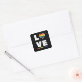 LGBTQ Gay Pride Flag Distress Grunge Love Vierkante Sticker (Envelop)