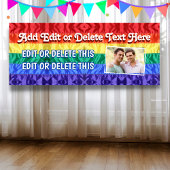 LGBTQ Gay Pride Flag Rainbow Stripes Lesbische Fot Spandoek