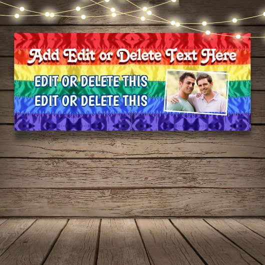 LGBTQ Gay Pride Flag Rainbow Stripes Lesbische Fot Spandoek