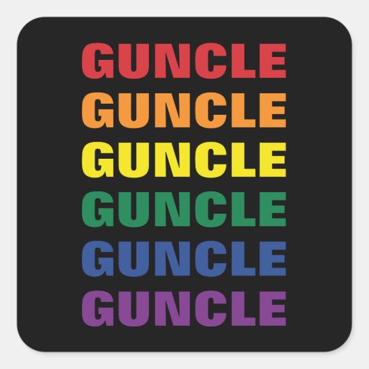 LGBTQ Gay Pride Fun en Funny Gay Oom Goom Vierkante Sticker (Voorkant)