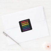 LGBTQ Gay Pride Fun en Funny Gay Oom Goom Vierkante Sticker (Envelop)