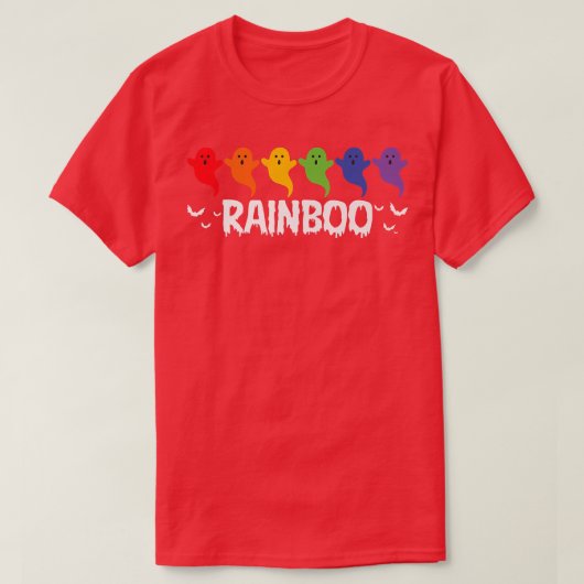 LGBTQ Gay Pride Ghost Rainbow Rainboo Funny Hallow T-shirt (Design voorkant)