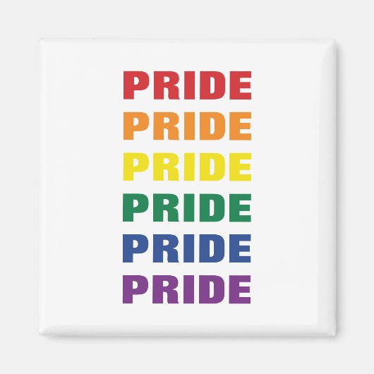 LGBTQ Gay Pride  Herhaalde tekst Magneet (Voorkant)