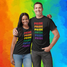 LGBTQ Gay Pride  Herhaalde tekst T-shirt