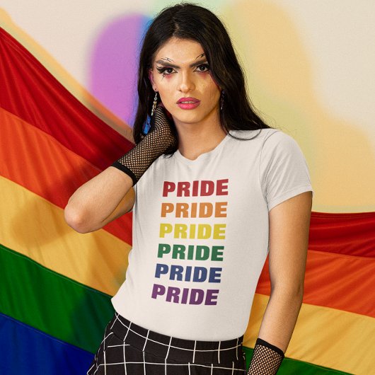 LGBTQ Gay Pride  Herhalende Tekst T-shirt