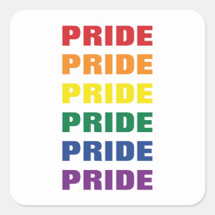 LGBTQ Gay Pride Herhalende Tekst Vierkante Sticker