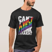 LGBTQ gay pride kan niet eens denken rechte regenb T-shirt (Voorkant)