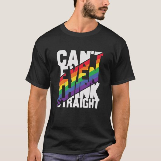 LGBTQ gay pride kan niet eens denken rechte regenb T-shirt (Voorkant)