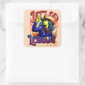 LGBTQ Gay Pride Laten we gaan Lesbiennes Vierkante Sticker (Tas)