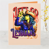 LGBTQ Gay Pride Let's Go Lesbiennes Kaart (Gele Bloem)