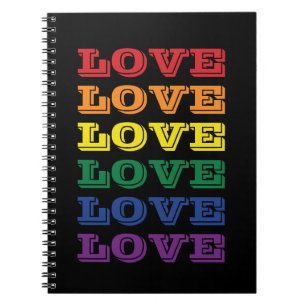 LGBTQ Gay Pride Liefde Aanpasbare Herhaalde Tekst Notitieboek