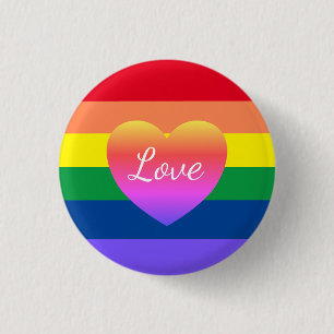 LGBTQ Gay Pride Liefde Rainbow Heart Ronde Button 3,2 Cm