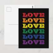 LGBTQ Gay Pride Love  Herhaalde tekst Briefkaart (Voorkant / Achterkant)