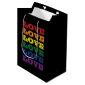 LGBTQ Gay Pride Love Herhaalde tekst Medium Cadeauzakje (Voorkant Gekanteld)