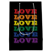 LGBTQ Gay Pride Love Herhaalde tekst Medium Cadeauzakje (Achterkant)
