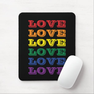 LGBTQ Gay Pride Love  Herhaalde tekst Muismat