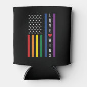 LGBTQ Gay Pride Love Wins USA American Flag Blikjeskoeler (Voorkant)