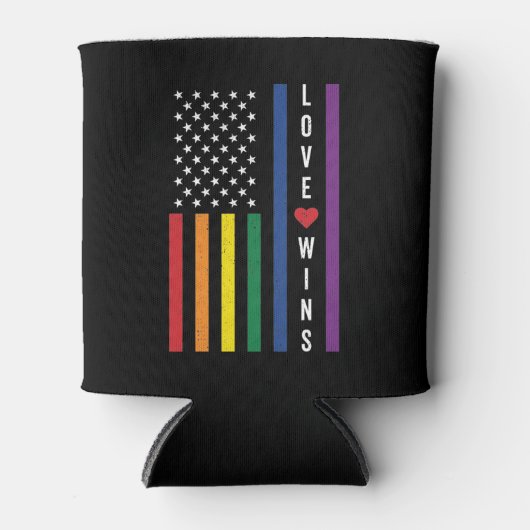 LGBTQ Gay Pride Love Wins USA American Flag Blikjeskoeler (Voorkant)