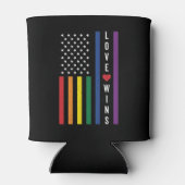 LGBTQ Gay Pride Love Wins USA American Flag Blikjeskoeler (Achterkant)