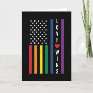 LGBTQ Gay Pride Love Wins USA American Flag Kaart