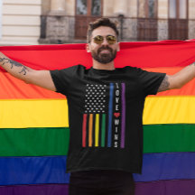 LGBTQ Gay Pride Love Wins USA American Flag