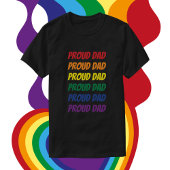 LGBTQ Gay Pride Proud Dad Herhalende tekst T-shirt